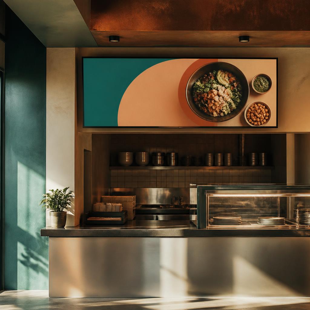 Concept image of a digital menu display